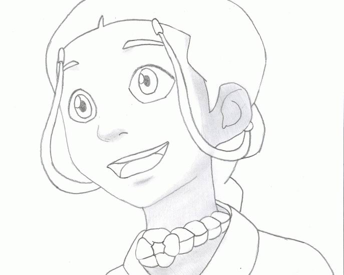 coloriage portrait de katara